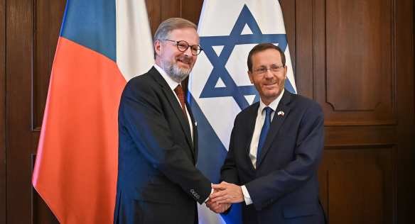 Premiér Petr Fiala se setkal s prezidentem Izraele Jicchakem Herzogem