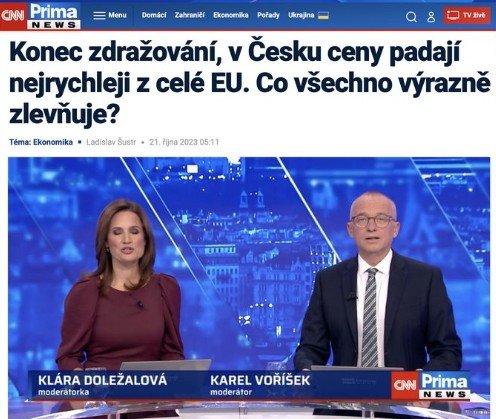 CNN Prima News: Konec zdražování, v Česku ceny padají nejrychleji z celé EU. Co všechno výrazně zlevňuje?