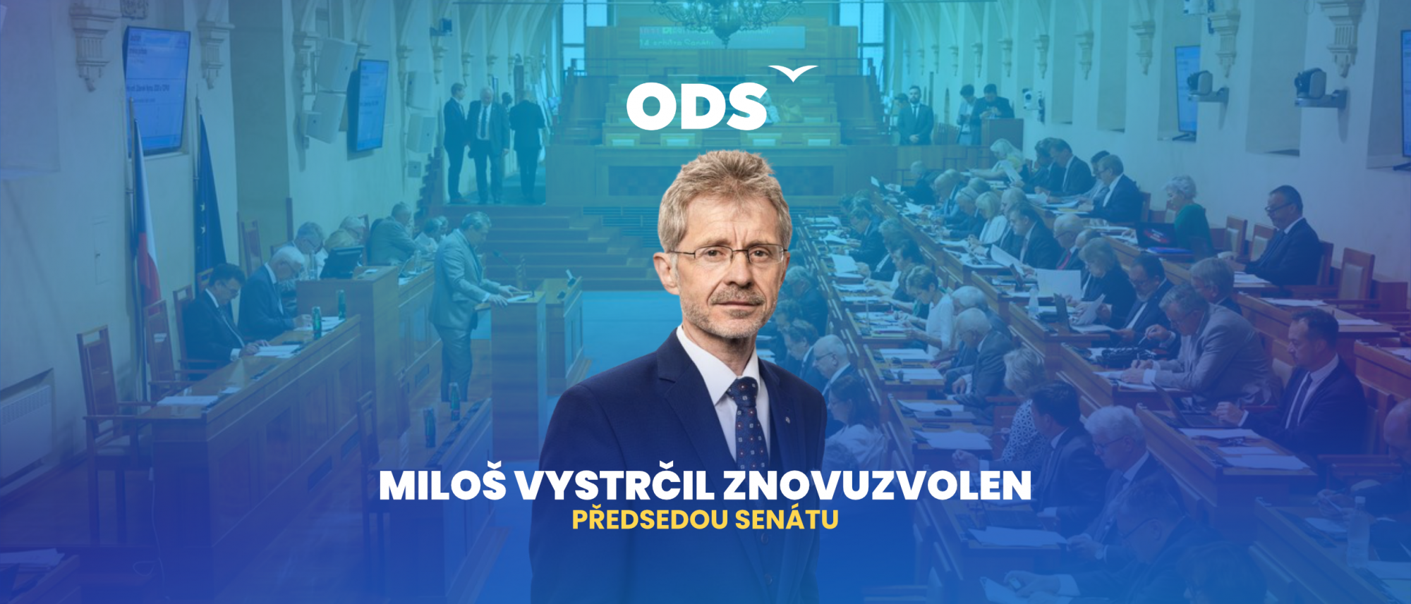 Miloš Vystrčil opět předsedou Senátu: Gratulujeme a přejeme mnoho úspěchů