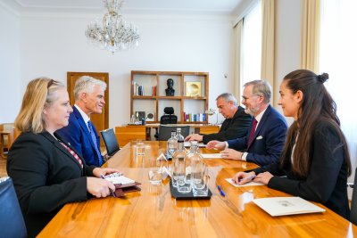 Premiér Petr Fiala přijal nového velvyslance USA Nicholase Merricka