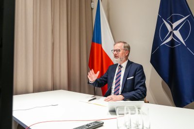 Premiér Petr Fiala: Doufám, že Česko bude i nadále aktivním členem koalice ochotných. Jinak se povedou jednání o nás bez nás